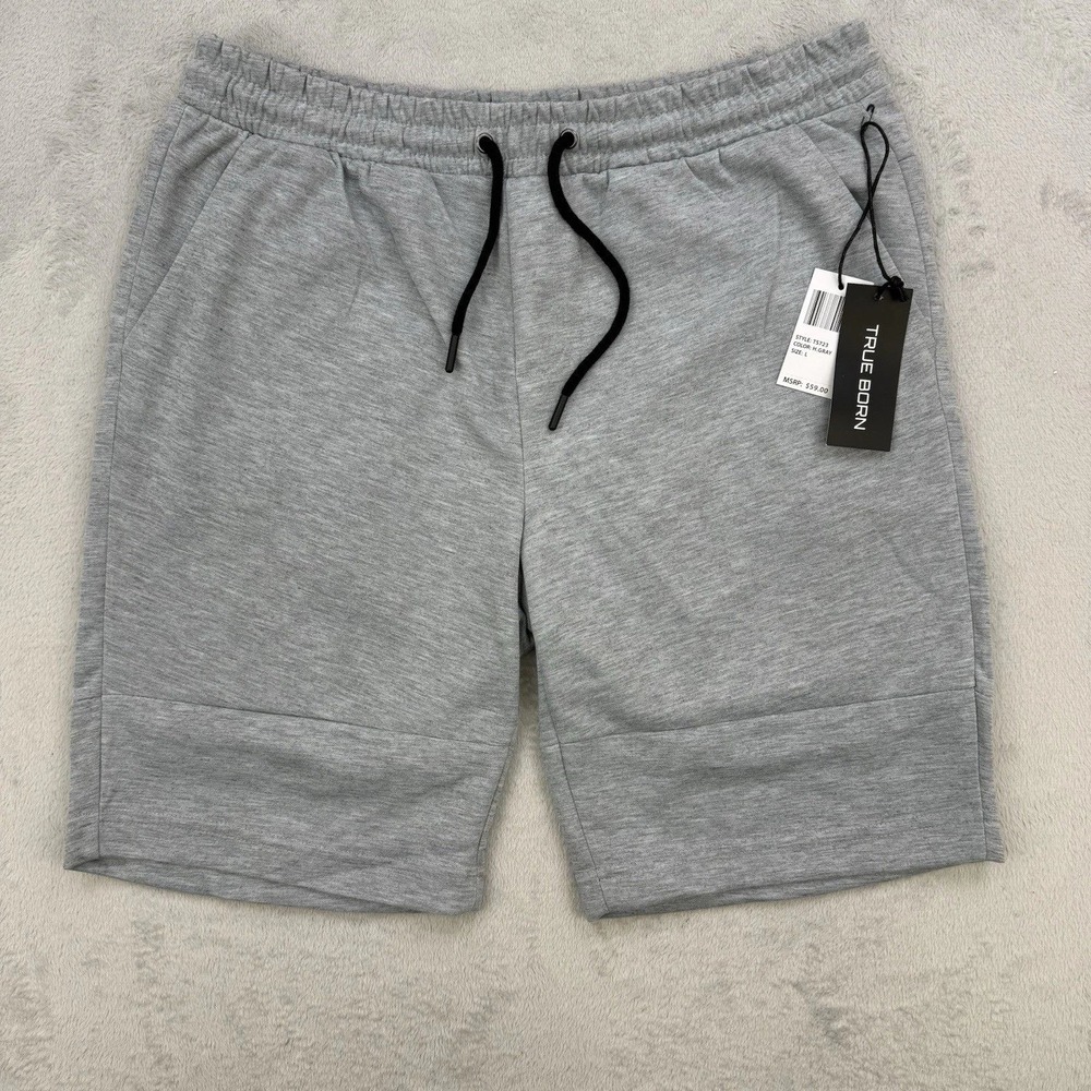 True Born Shorts Mens 3XL Gray‎ Drawstring Athletic Knit Lounge Pockets